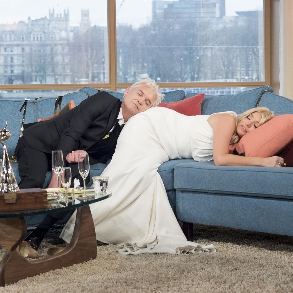 Phillip and Holly lay on This Morning sofa after the NTAs