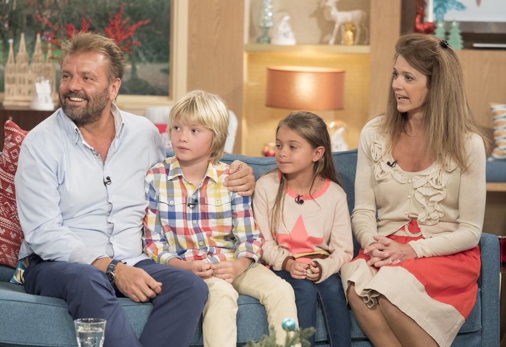 Martin Roberts and wife Kirsty sitting with their children