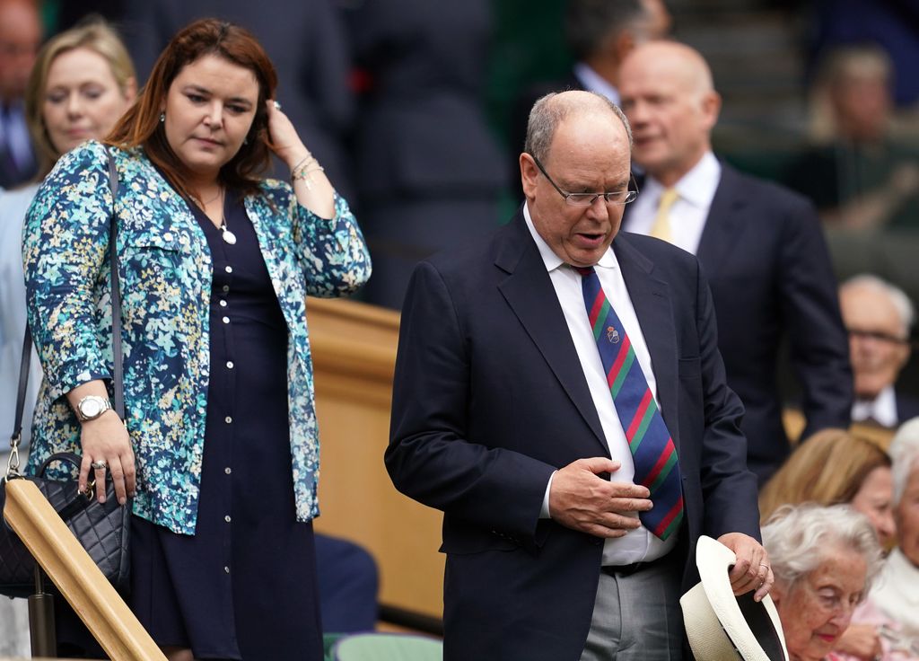 Prince Albert II of Monaco was joined by his second cousin Madame Melanie-Antoinette de Massy in the royal box