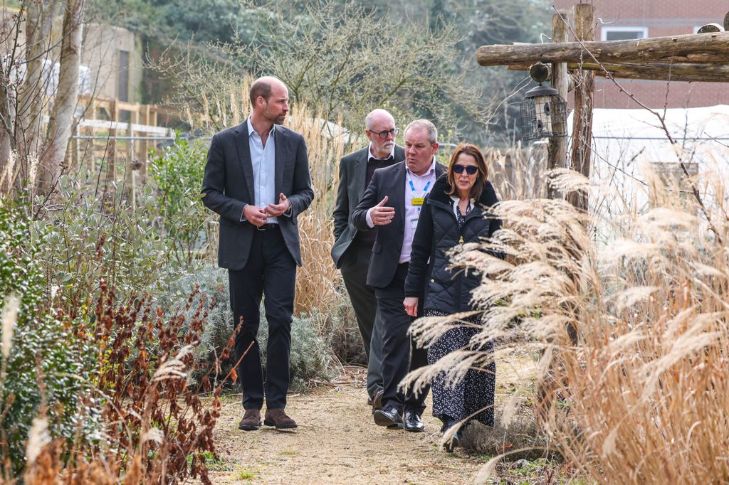 Prince William tours the Health and Wellbeing Garden as he visits the Royal Berkshire Hospital