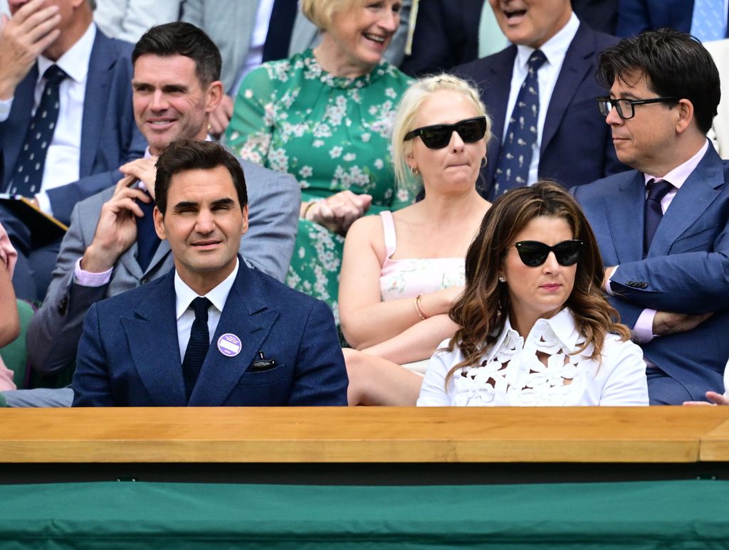 Roger Federer and Mirka Federer in the Royal Box on Centre Court