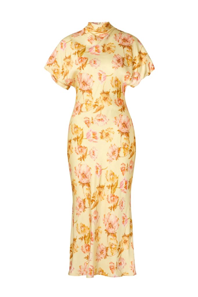 Alivia midi dress Short sleeve satin midi dress