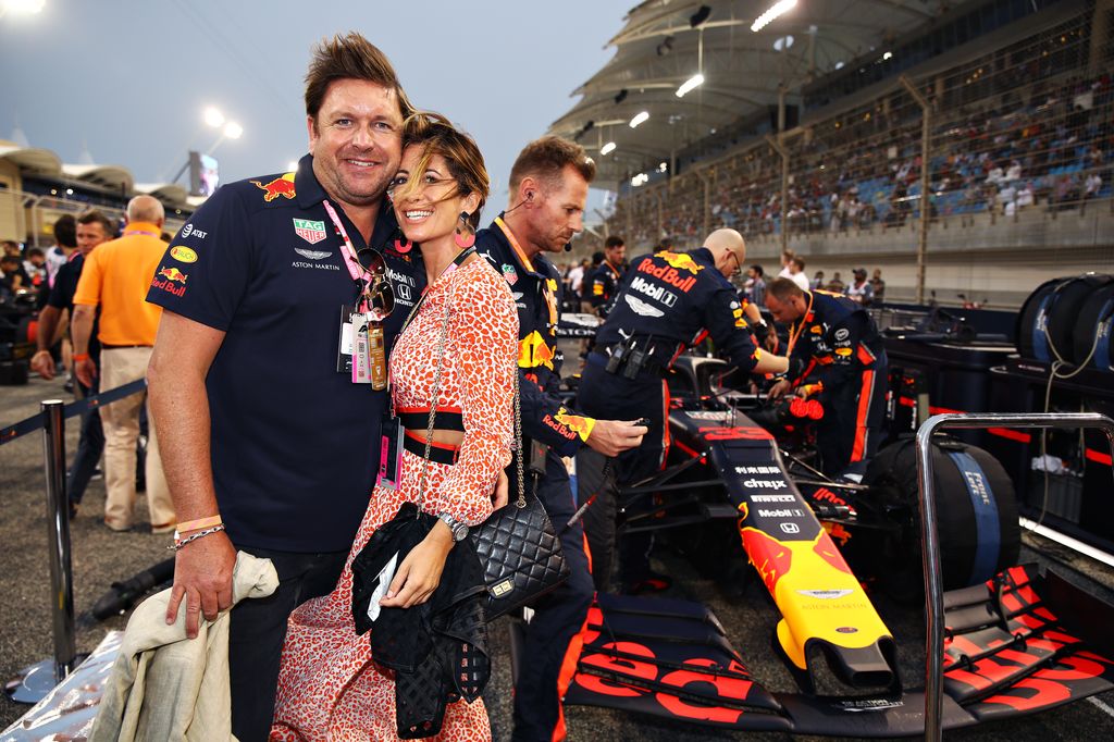 James Martin at the F1 in Bahrain with Louise in a red dress