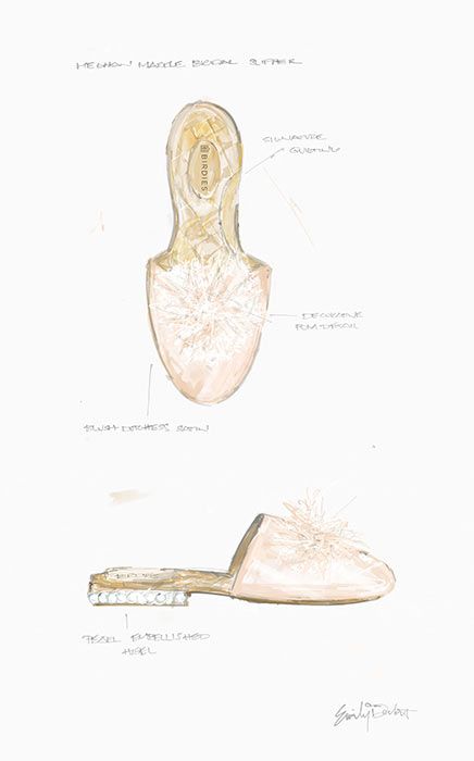 Meghan Markle Birdies wedding shoes sketch