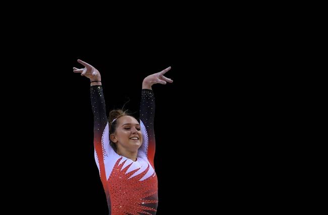amy tinkler competes 