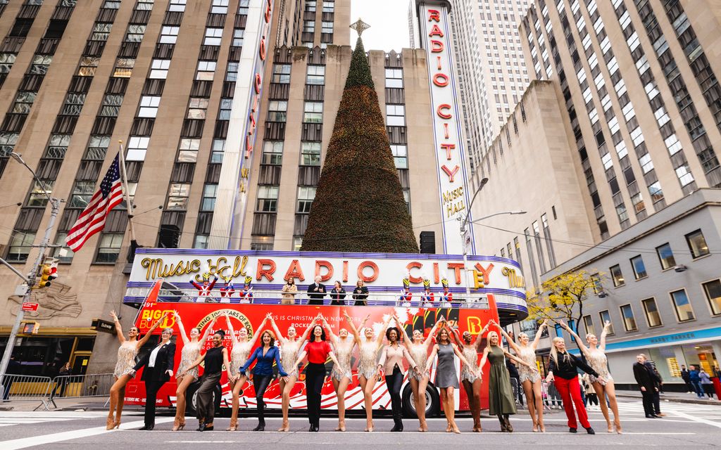 Rockettes current and past reunite outside Radio City Music Hall for 100 years of the dance troupe 