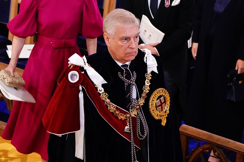 Prince Andrew in his robes at the coronation 