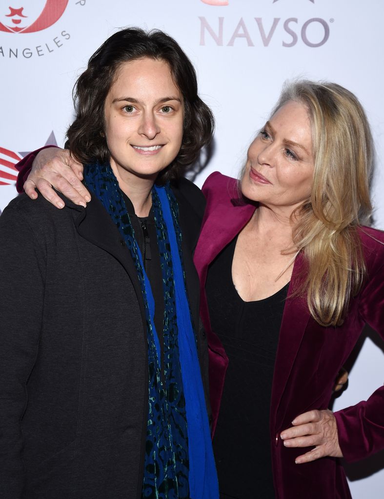 Julie Pacino and Beverly D'Angelo arrive at the VIP post show reception with Al Pacino benefiting SCLA Veterans In Art and NAVSO at Via Porto on March 08, 2020 in Beverly Hills, California
