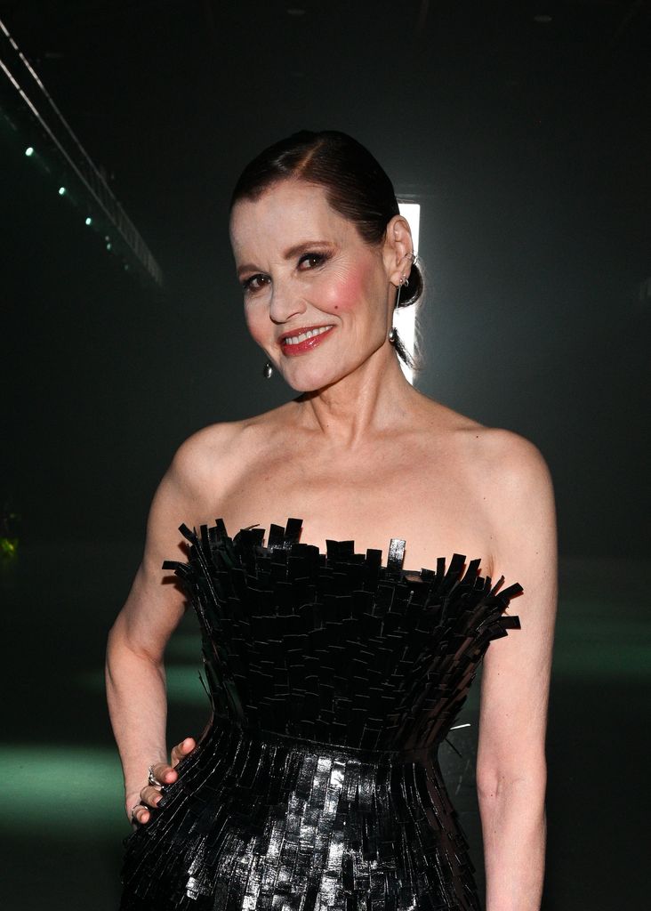 Geena Davis at the Lever Couture "Velocity of Emotion" fashion show held at Barker Hangar on October 13, 2023 in Santa Monica, California. (Photo by Michael Buckner/WWD via Getty Images)