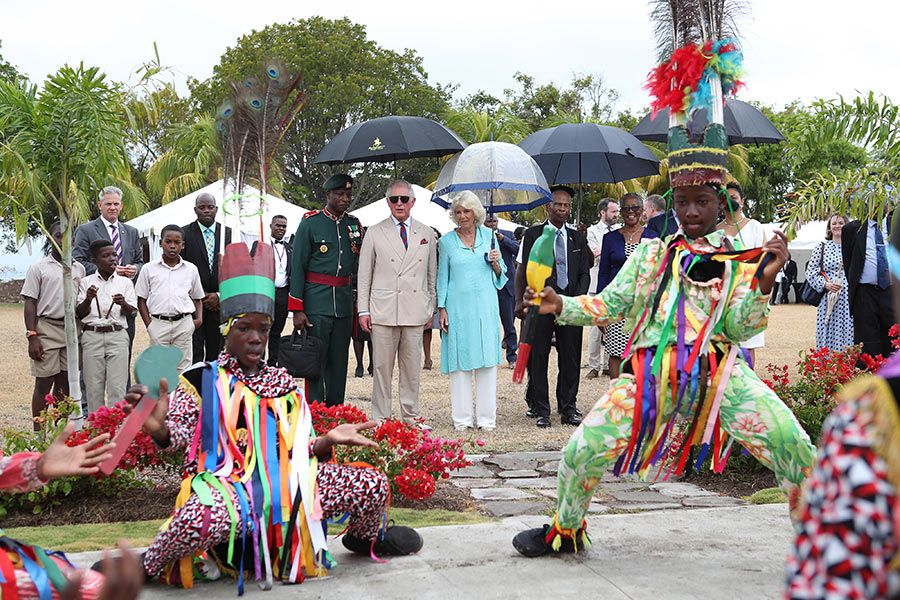 prince charles camilla local dancers at the house of the Governor General