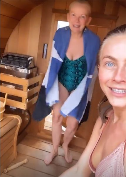 julianne hough and mum in sauna