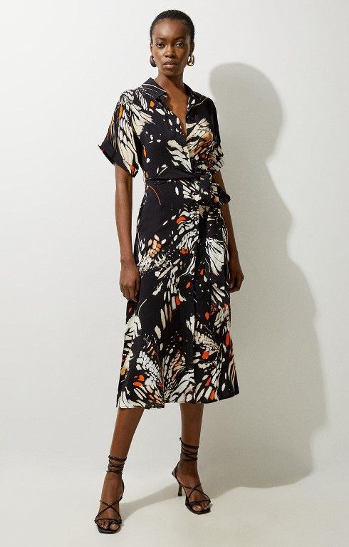 karen millen black printed dress 