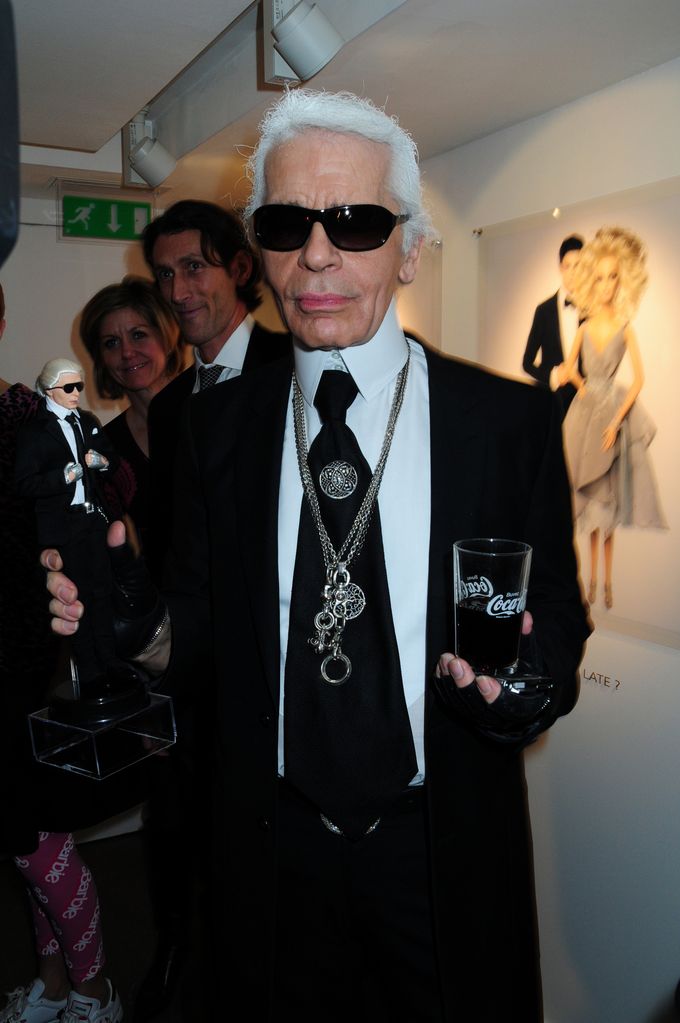 Karl Lagerfeld at the Barbie 50th Anniversary: Karl Lagerfeld Exhibition Preview