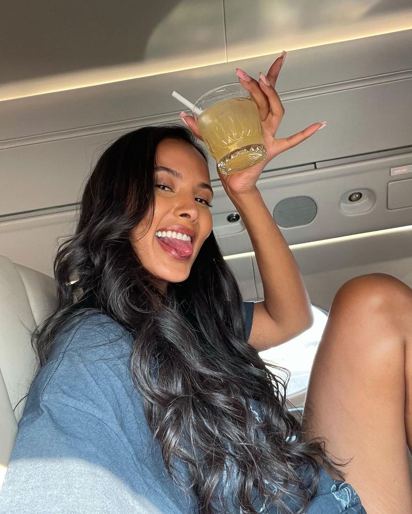 maya jama on a private jet 