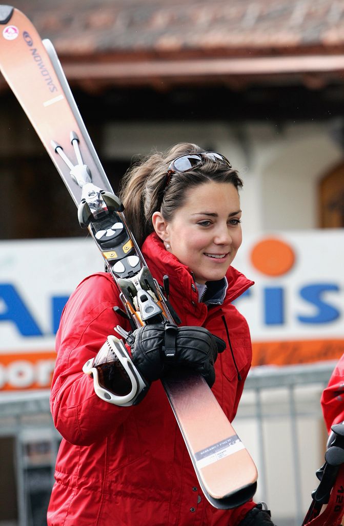 Kate Middleton on skiing holiday with Prince William in Klosters, 2005