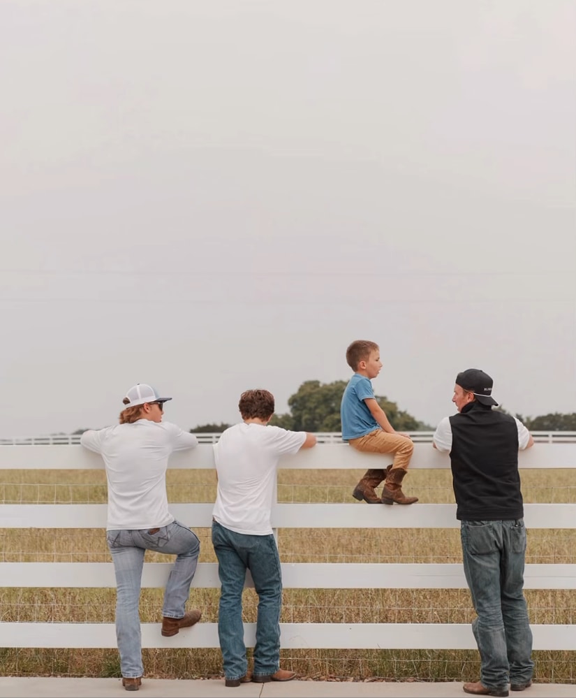 Photo shared by Joanna Gaines on Instagram in honor of Father's Day 2024 of her husband Chip Gaines with their three sons
