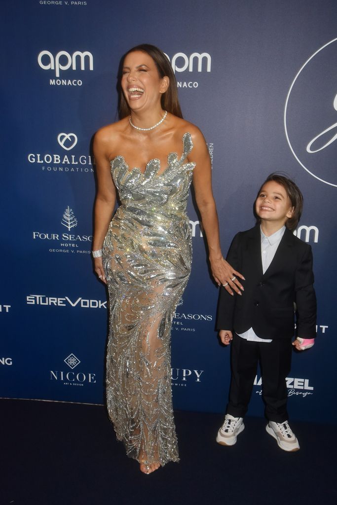 eva longoria and son santiago global gift gala paris 2024