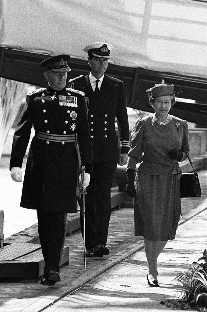 Sir Tim Laurence with the Queen in 1989