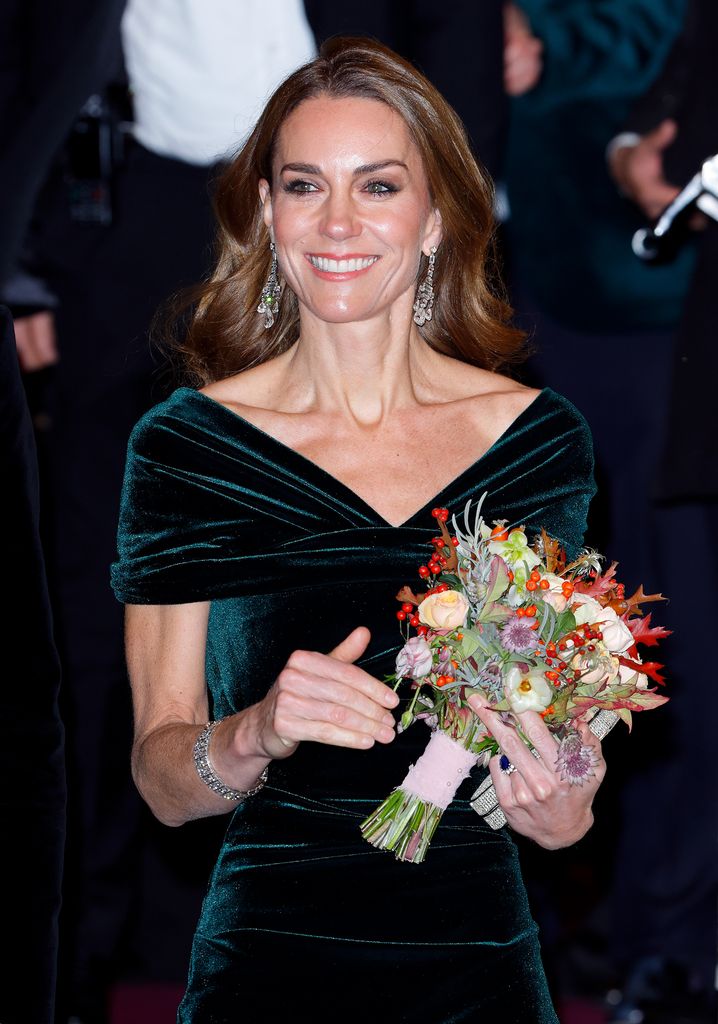 Catherine, Princess of Wales departs after attending the Royal Variety Performance at the Royal Albert Hall on November 19, 2025 in London, England. The annual Royal Variety Performance is the world's longest running entertainment show with the first 'Royal Show' being held in 1912