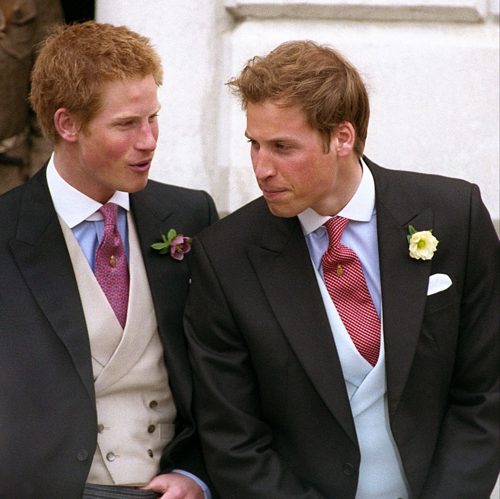 Prince Harry joking with Prince William