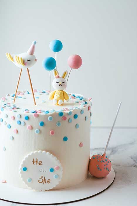Surprise Gender Reveal Baby Shower Cake - Wilton