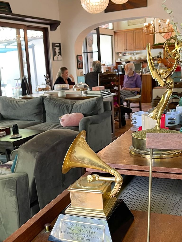 A photo inside Dick Van Dyke's home as he and Arlene Silver are interviewed by CBS, shared on Instagram