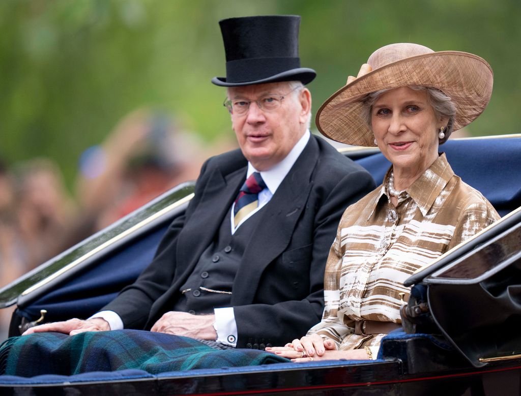  Prince Richard, Duke of Gloucester and Birgitte, Duchess of Gloucester travel down The Mall at Trooping the Colour