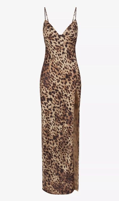 Dolce & Gabbana x SKIMS leopard-print stretch-silk maxi slip dress
