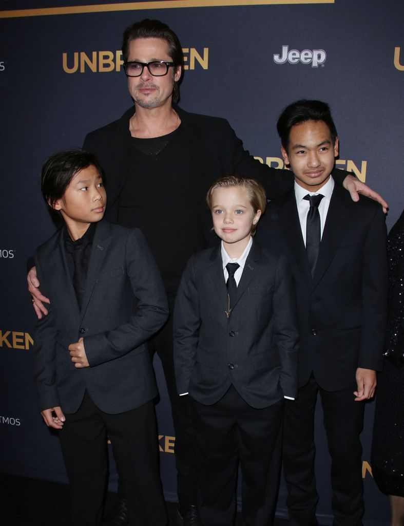 Maddox with dad Brad Pitt, from who he is estranged now, and siblings Pax and Shiloh at the 
'Unbroken' film premiere in Los Angeles in 2014