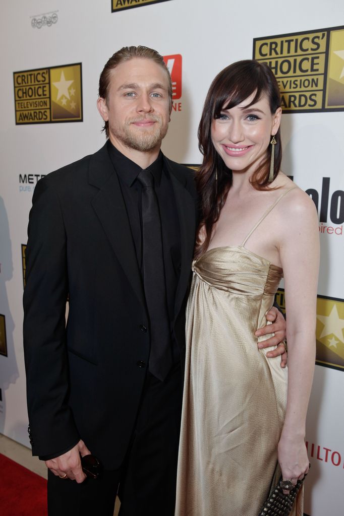 Charlie Hunnam in black suit and Morgana in gold dress at the 2nd annual Critic's Choice Television Awards sponsored by Metromint water at The Beverly Hilton Hotel 