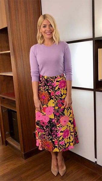 Holly Willoughby's floral skirt will have you wishing for spring | HELLO!