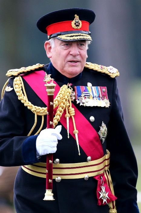 lord guthrie falls trooping the colour