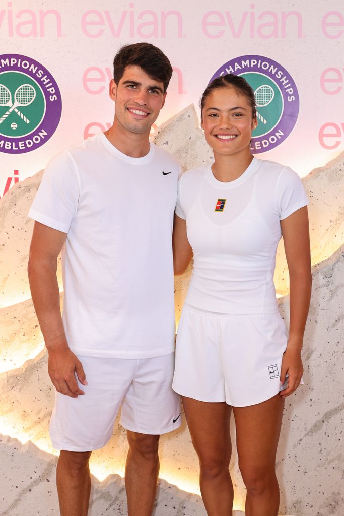 emma raducanu posing with carlos alcaraz at pre-wimbledon event