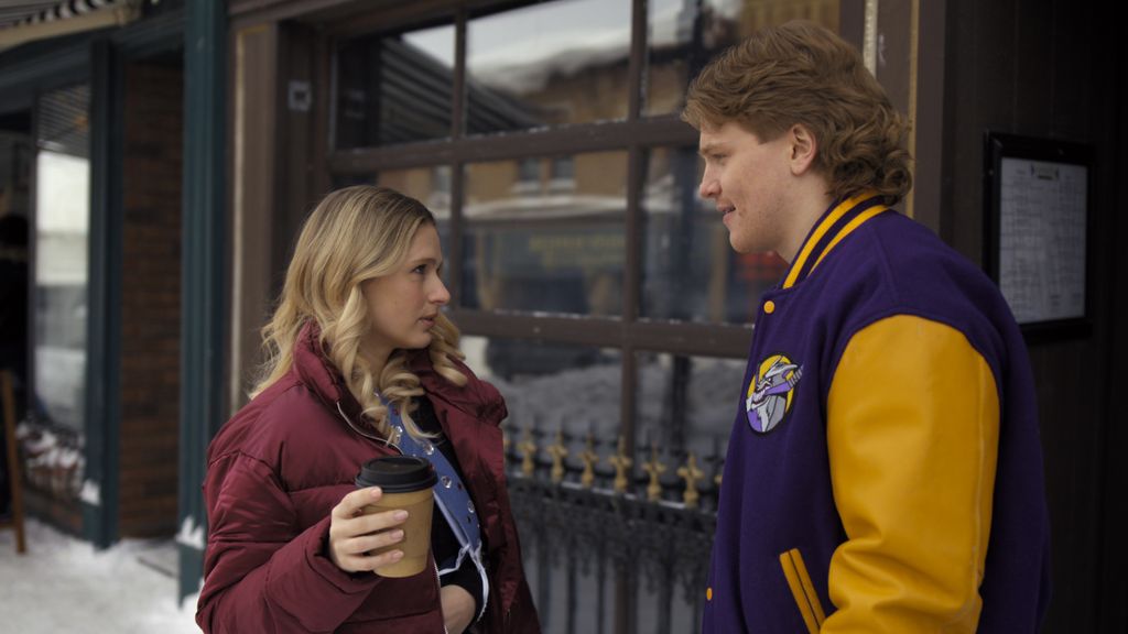 Alexandra Beaton as Elise Russo and Aidan Shaw as Weston in Finding Her Edge