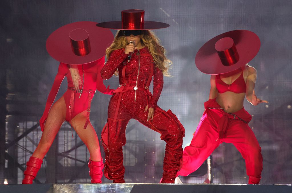 beyonce in red jumpsuit
