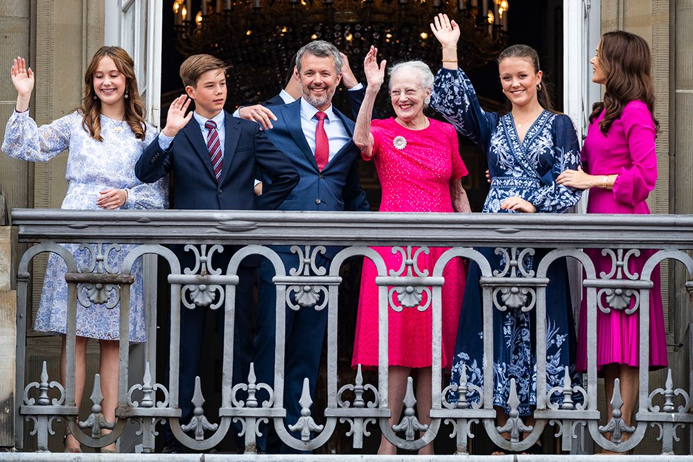 King Frederik was joined by his family on the balcony of Amalienborg Palace