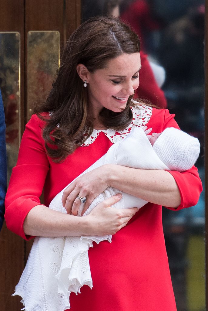 Kate leaving hospital with baby Louis