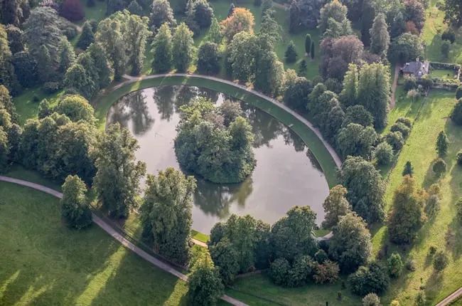 oval lake from above