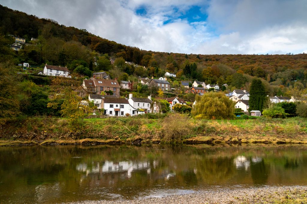 The riverside village of Llandogo on the river Wye in the Wye Valley AONB near Tintern, Wales