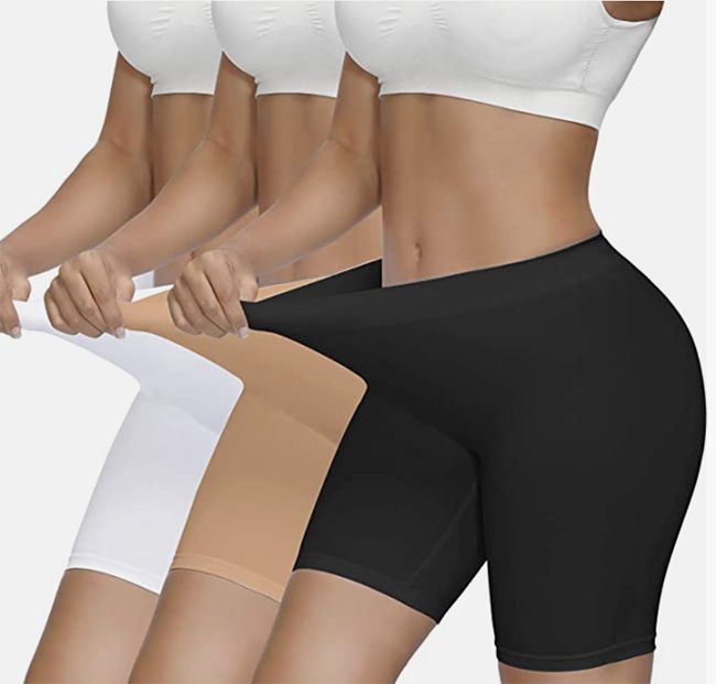 Trousers with logo Off - Thigh Slimming control shorts that reduce thigh rub  and chafing - GenesinlifeShops Germany - White