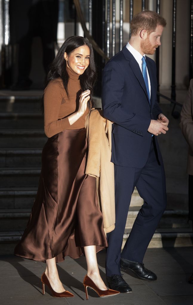 Prince Harry, Duke of Sussex and Meghan, Duchess of Sussex depart Canada House on January 07, 2020 in London, England.
