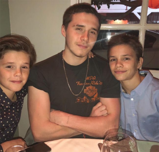 victoria beckham shares instagram photo of three sons