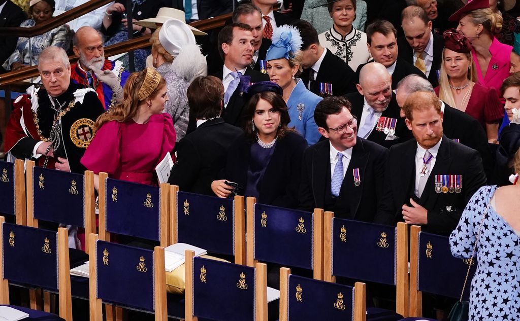 Prince Harry sat amongst his royal cousins