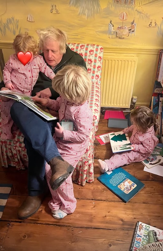 Boris was captured reading his children a bed time story