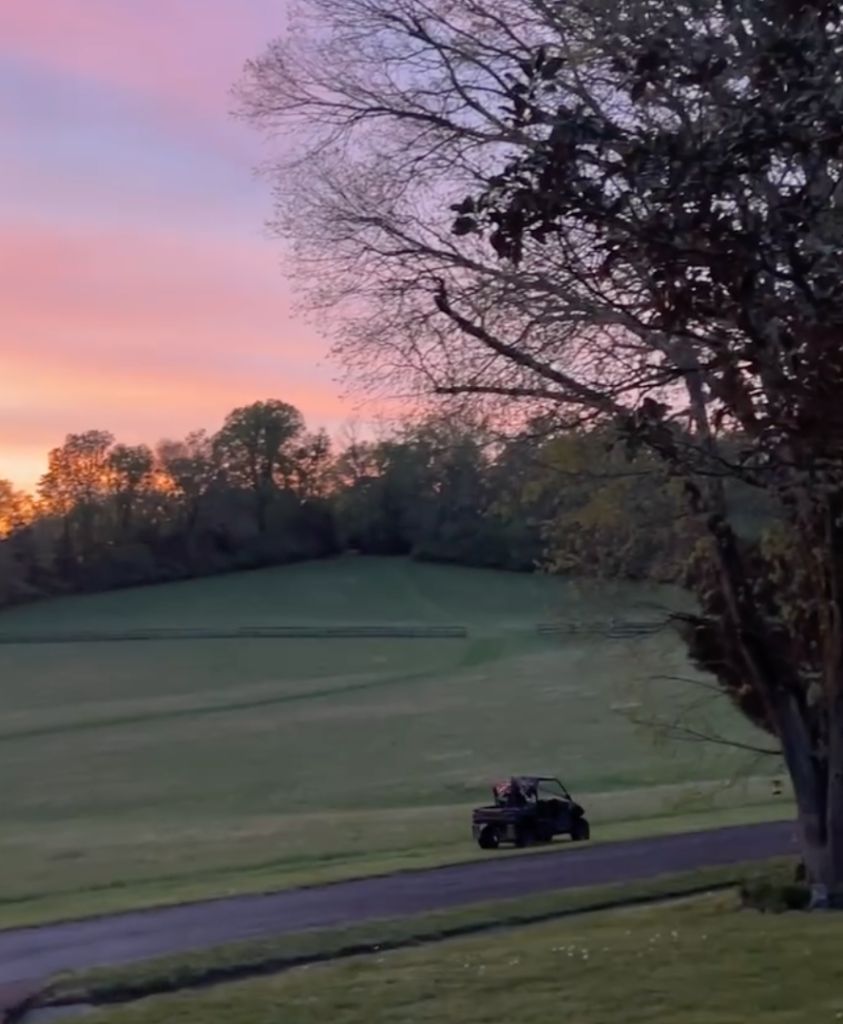 Photo shared by Elizabeth Hurley of her and Billy Ray driving off into the sunset