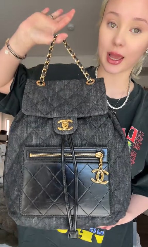 Alabama Barker receives Chanel backpack for Christmas