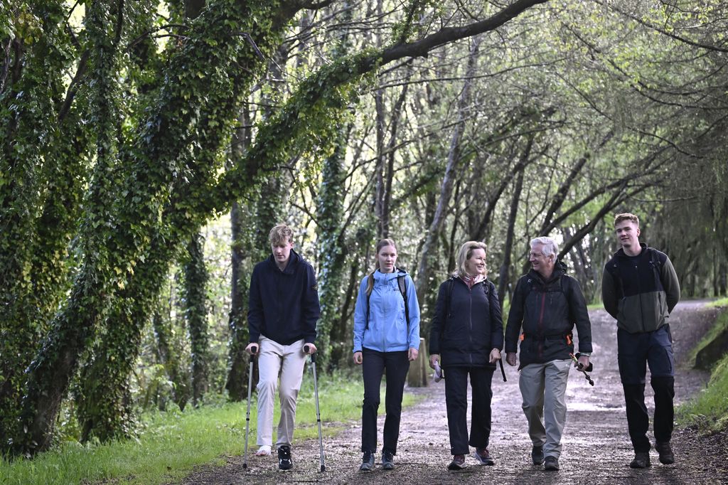 Belgian royals walking the Camino de Santiago.
