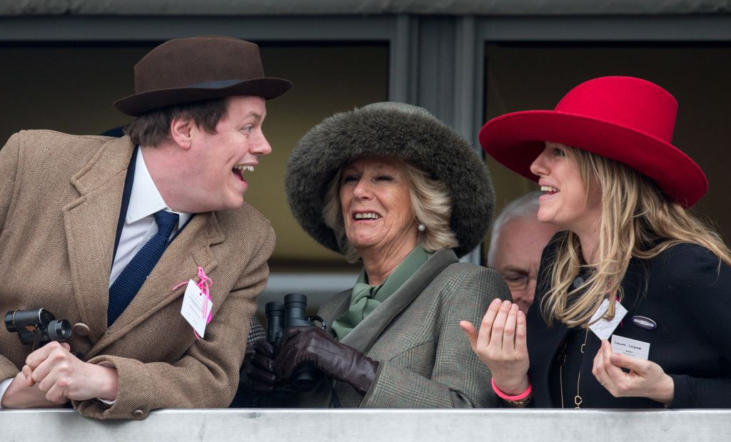 Camilla at the races with her children Tom Parker Bowles and Laura Lopes