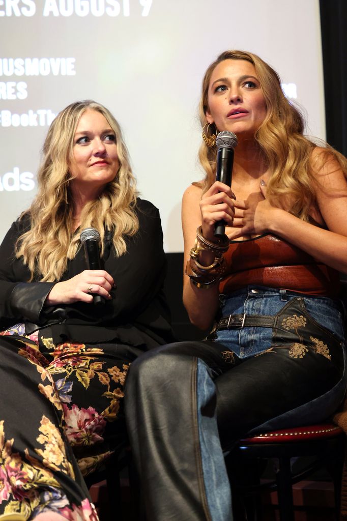 Colleen Hoover and Blake Lively seen at a META screening of IT ENDS WITH US at The Roxy Hotel on August 05, 2024
