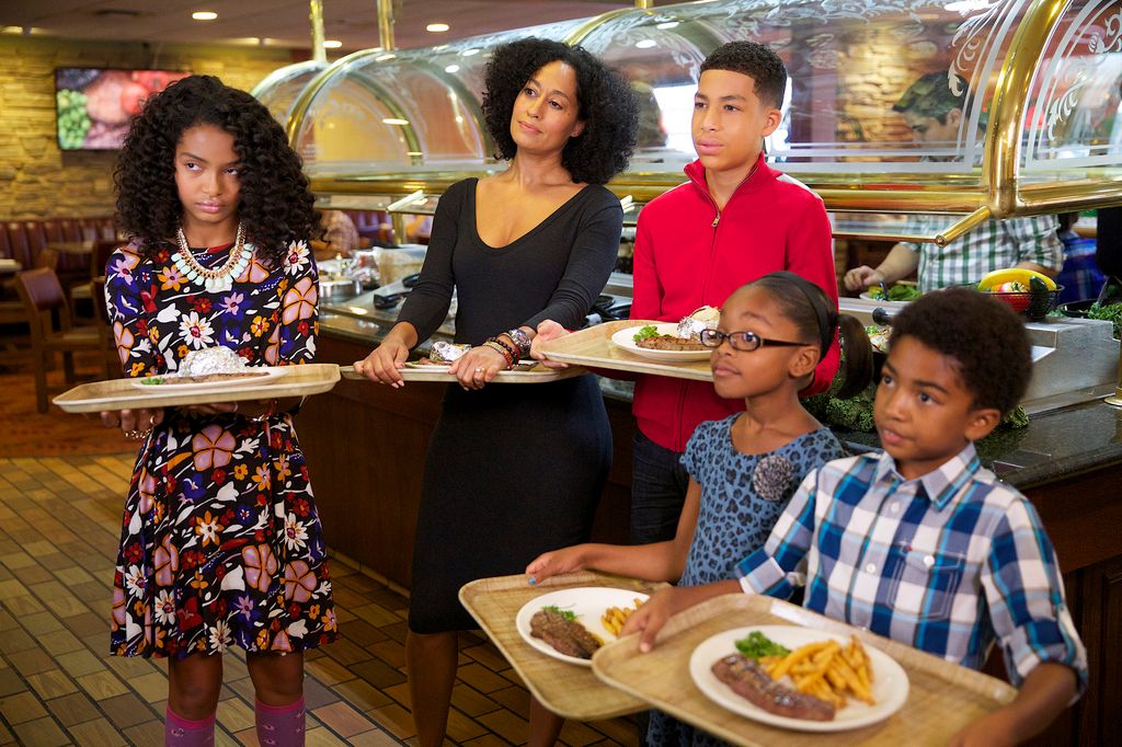BLACK-ISH - "The Gift of Hunger"- After the kids turn their collective noses up at Dre's favorite cheap restaurant in his old 'hood, he decides it's time to give them a reality check. He insists all of them get jobs. But when Andre Jr. and Zoey start working at his office, he can't help but interfere, and Jack and Diane's efforts to make some spare cash leave the neighbors thinking the family has fallen on hard times, much to Bow's embarrassment, on "black-ish," on the Walt Disney Television Network